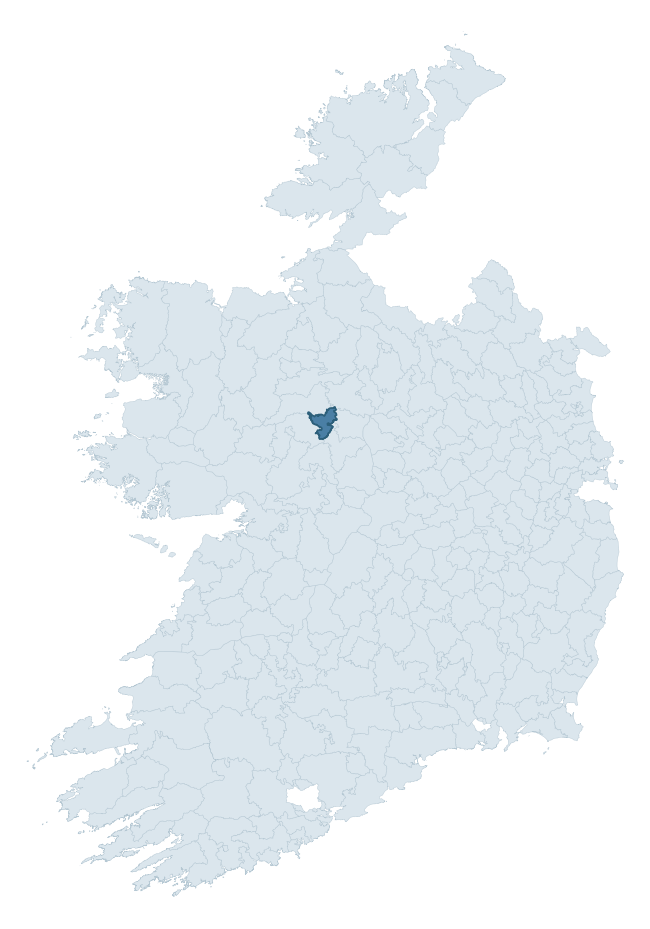 Regional context map showing BALLYMOE barony within ROSCOMMON