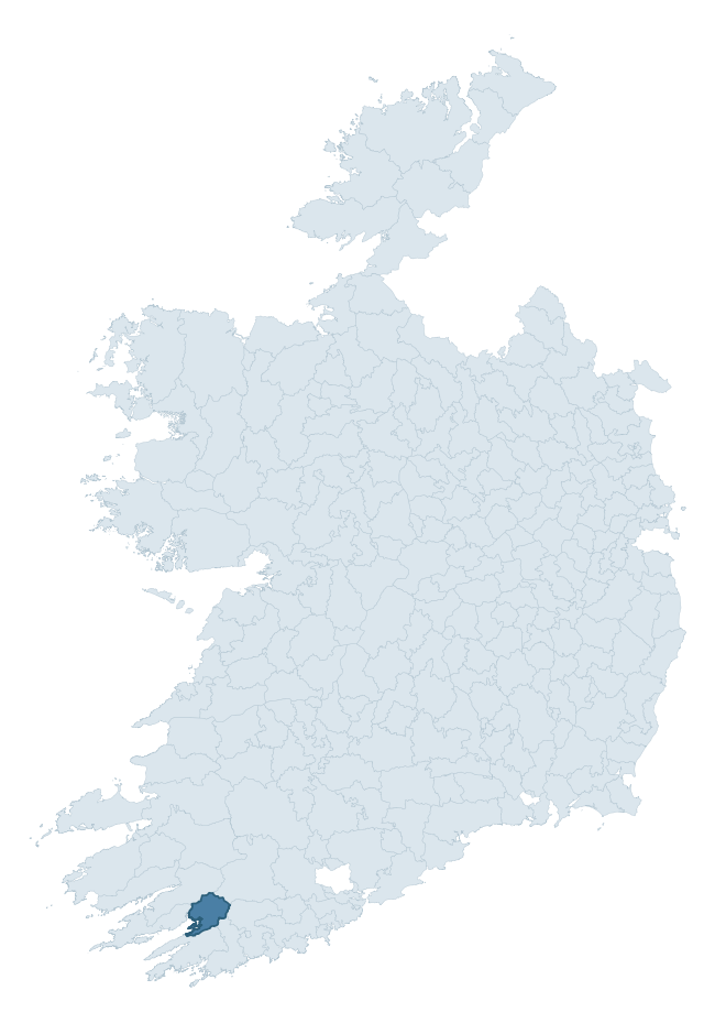 Regional context map showing BANTRY barony within CORK