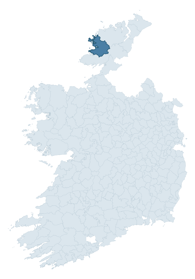 Regional context map showing BOYLAGH barony within DONEGAL