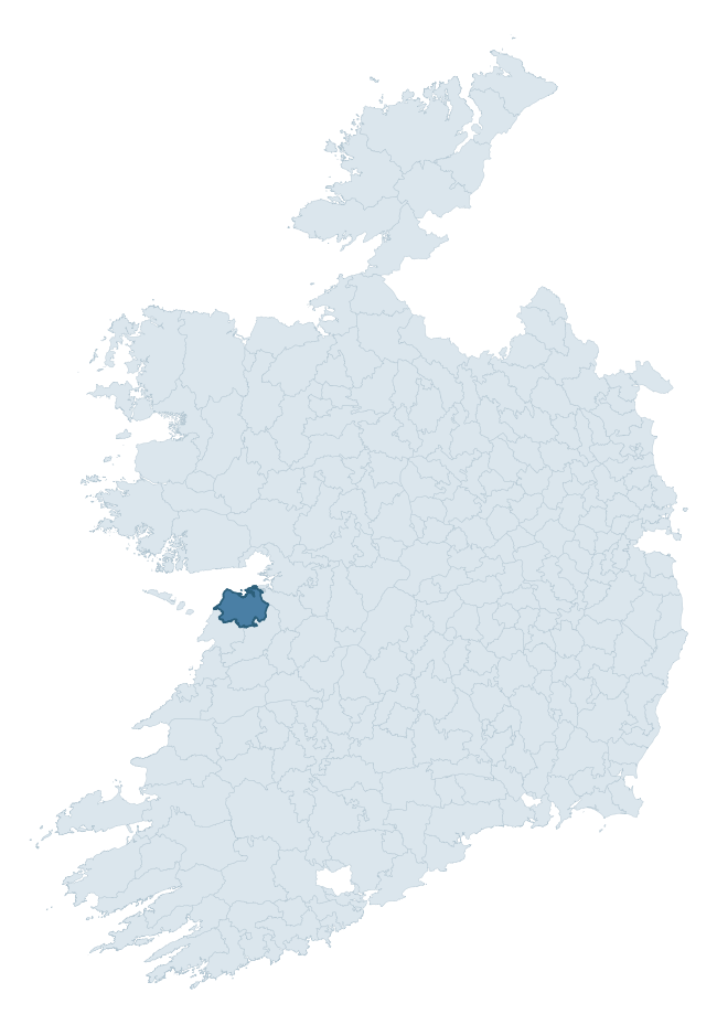 Regional context map showing BURREN barony within CLARE