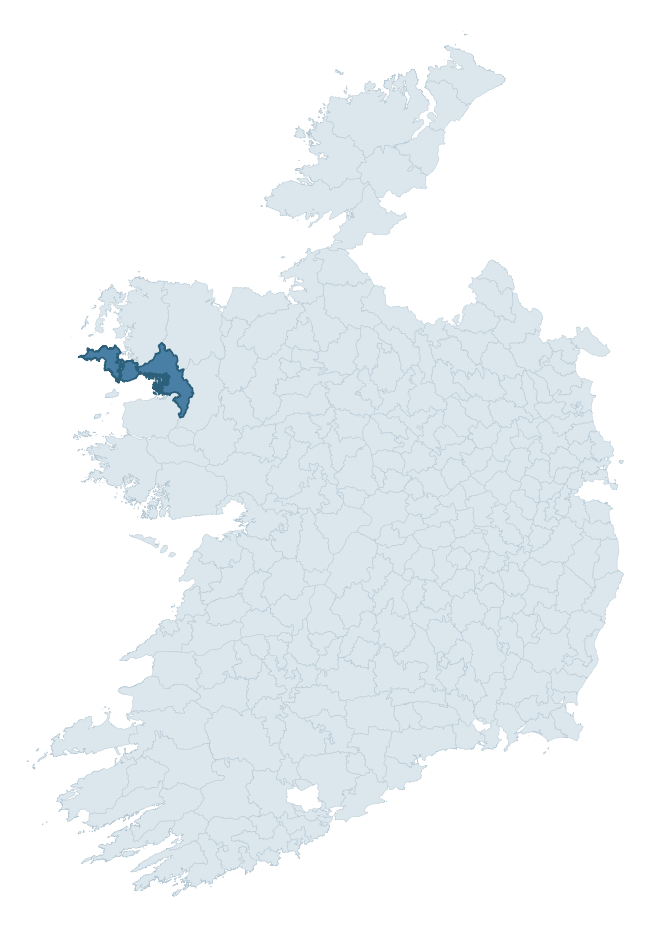 Regional context map showing BURRISHOOLE barony within MAYO