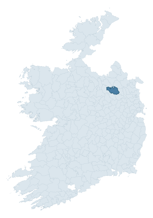 Regional context map showing CASTLERAHAN barony within CAVAN