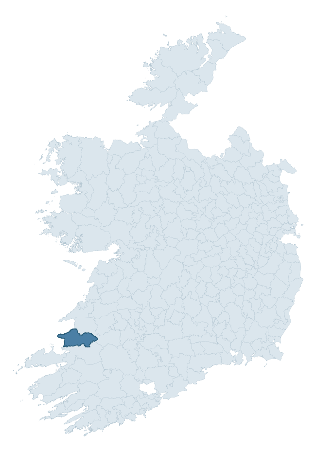 Regional context map showing CLANMAURICE barony within KERRY