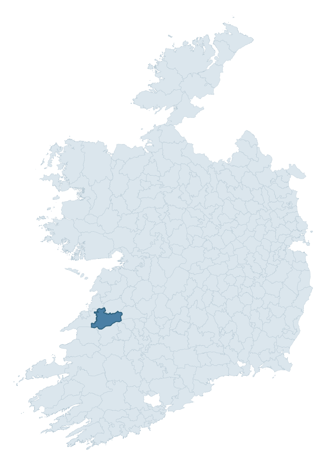 Regional context map showing CLONDERALAW barony within CLARE