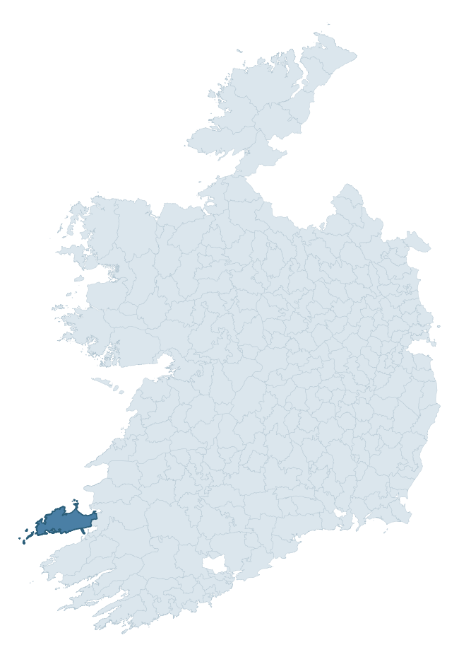 Regional context map showing CORKAGUINY barony within KERRY