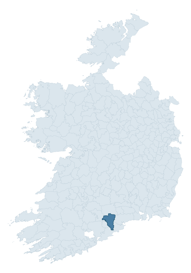 Regional context map showing COSHMORE and COSHBRIDE barony within WATERFORD