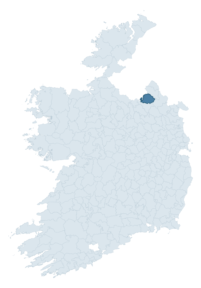 Regional context map showing DARTREE barony within MONAGHAN