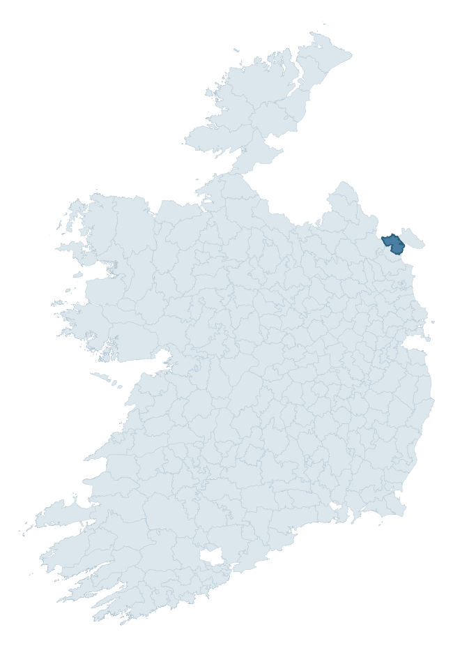 Regional context map showing DUNDALK UPPER barony within LOUTH
