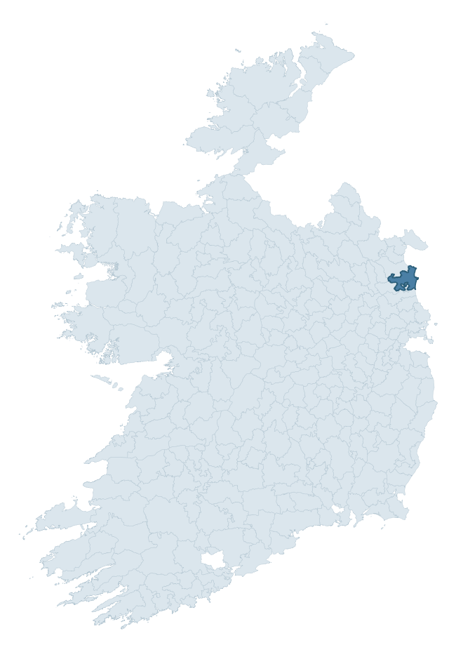 Regional context map showing FERRARD barony within LOUTH