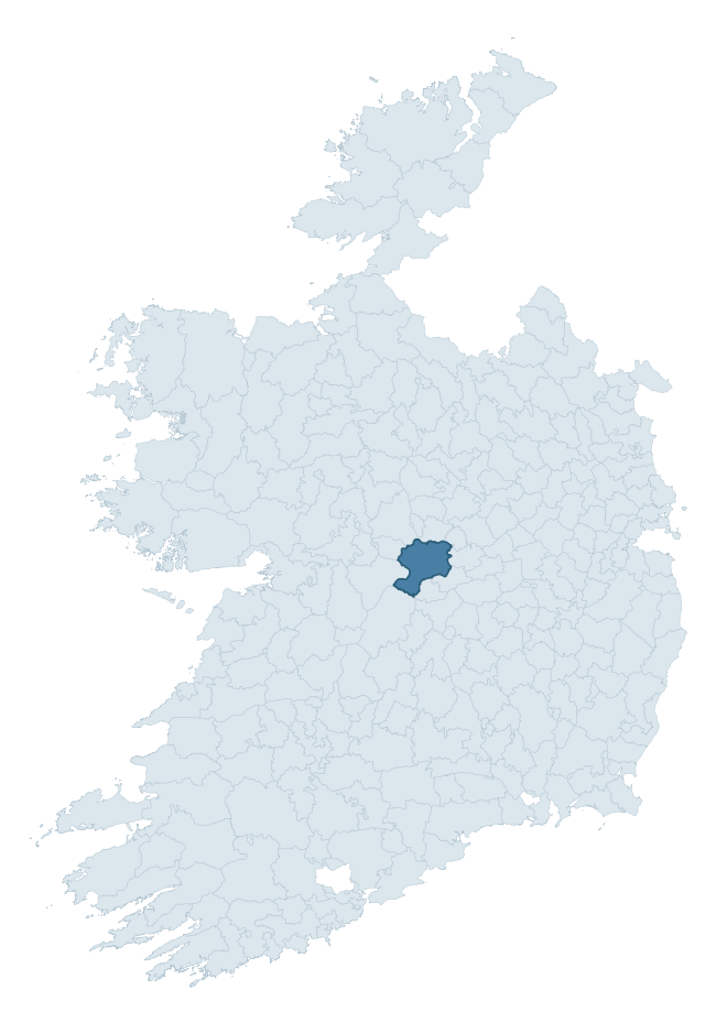 Regional context map showing GARRYCASTLE barony within OFFALY