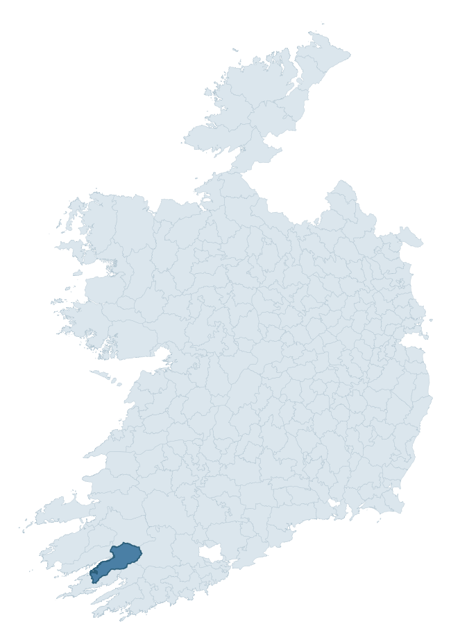 Regional context map showing GLANAROUGHT barony within KERRY