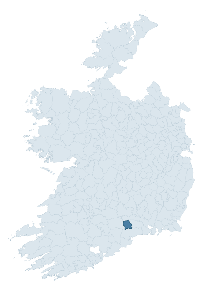 Regional context map showing GLENAHIRY barony within WATERFORD