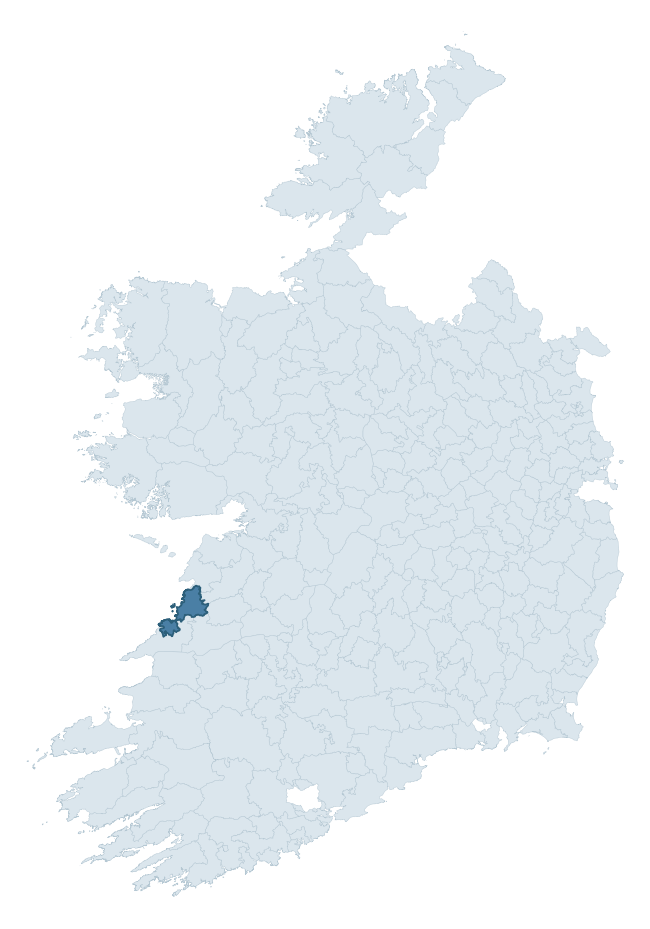 Regional context map showing IBRICKAN barony within CLARE