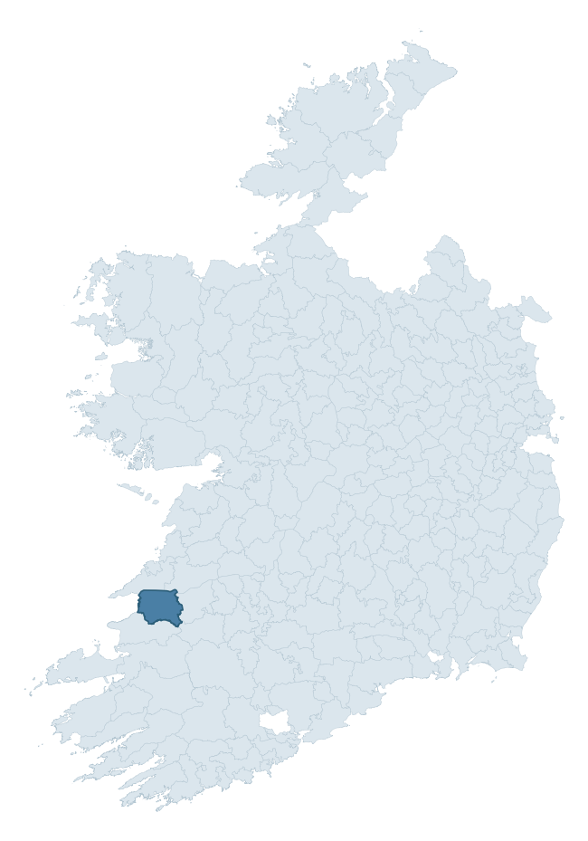 Regional context map showing IRAGHTICONNOR barony within KERRY