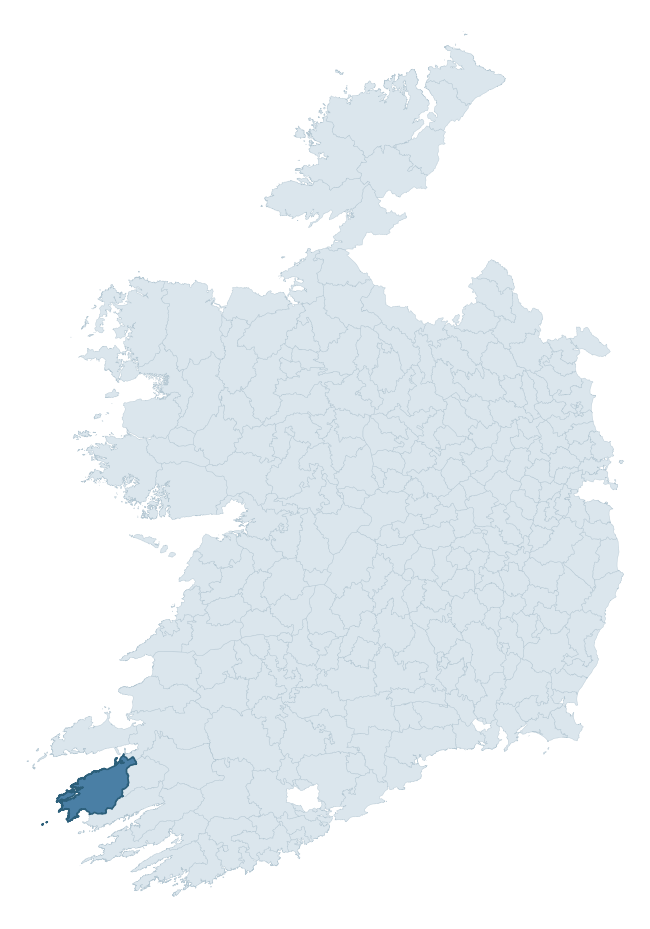 Regional context map showing IVERAGH barony within KERRY