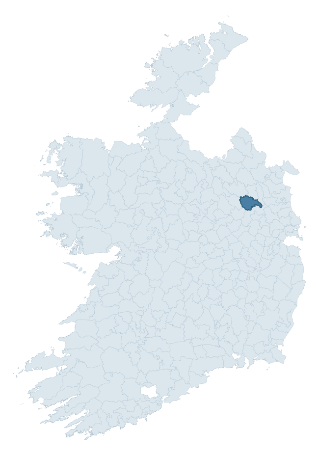 Regional context map showing KELLS UPPER barony within MEATH