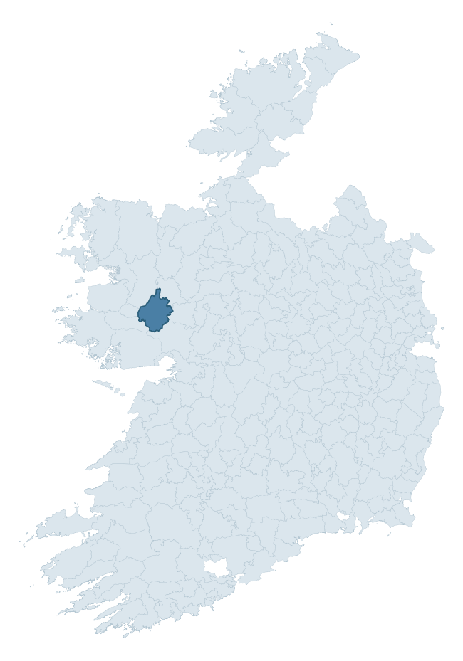 Regional context map showing KILMAINE barony within MAYO