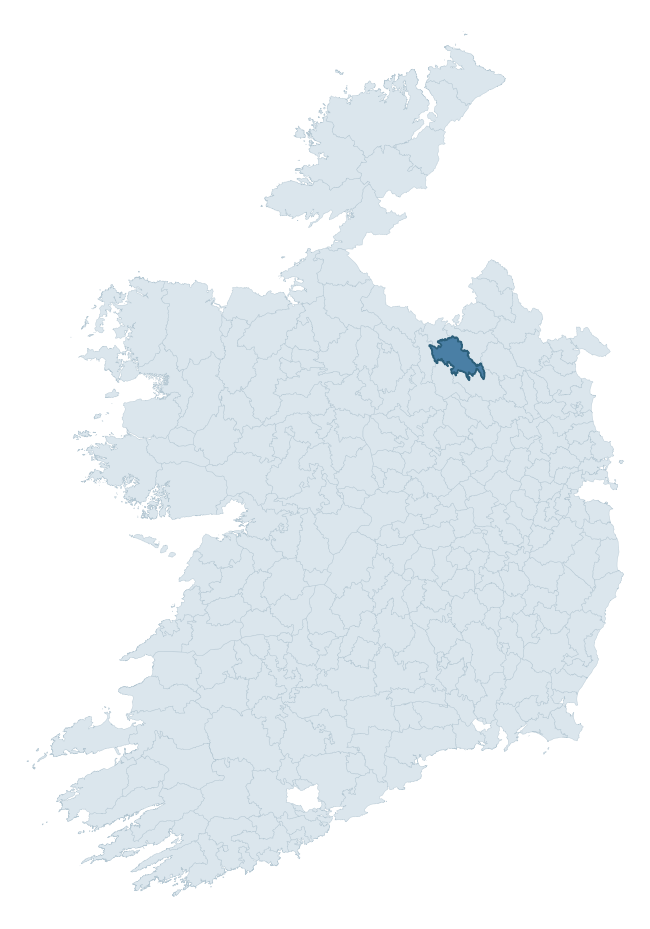 Regional context map showing LOUGHTEE UPPER barony within CAVAN