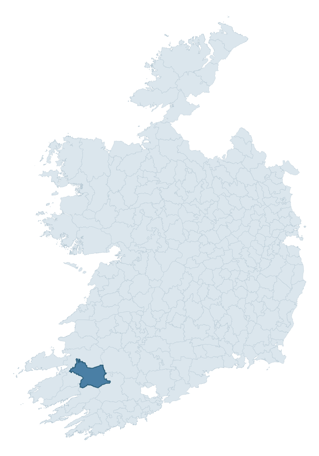 Regional context map showing MAGUNIHY barony within KERRY