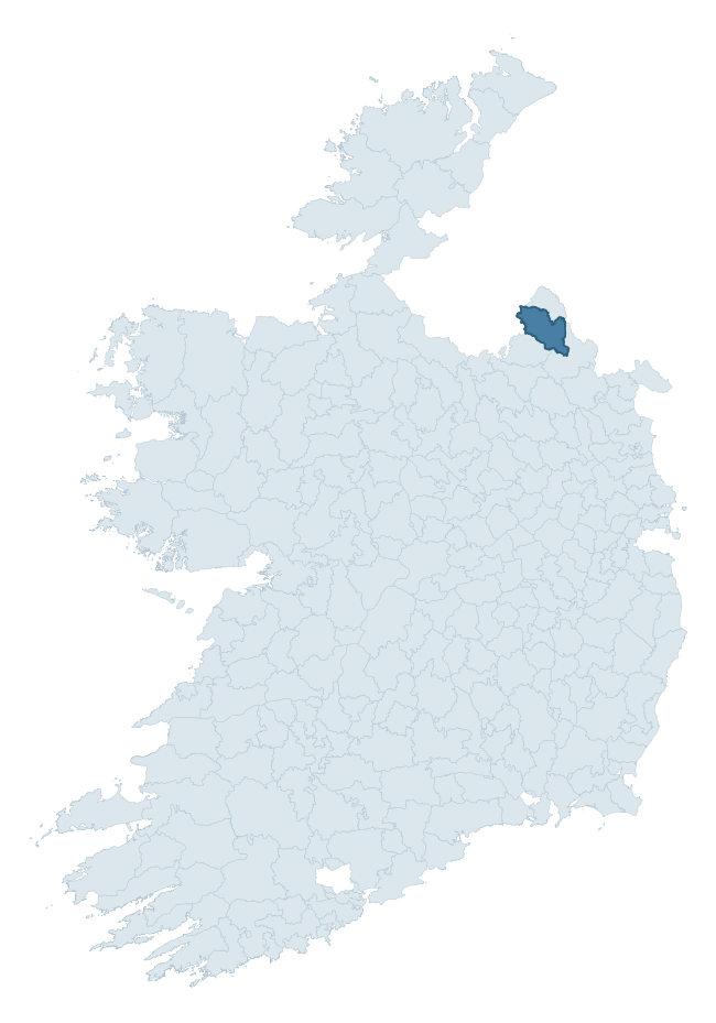 Regional context map showing MONAGHAN barony within MONAGHAN