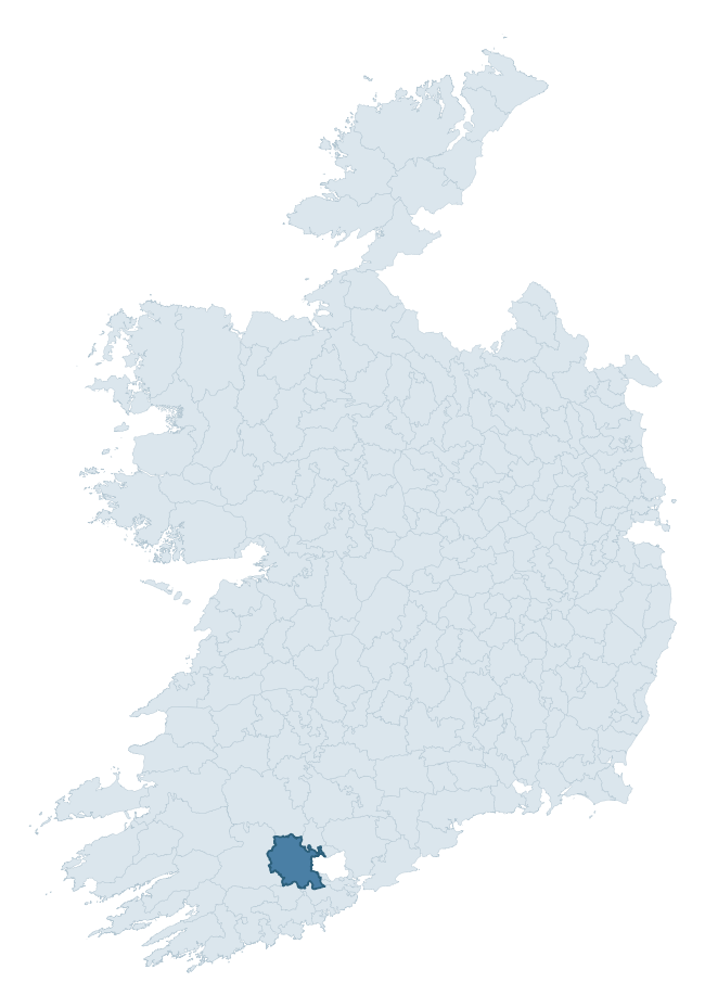 Regional context map showing MUSKERRY EAST barony within CORK