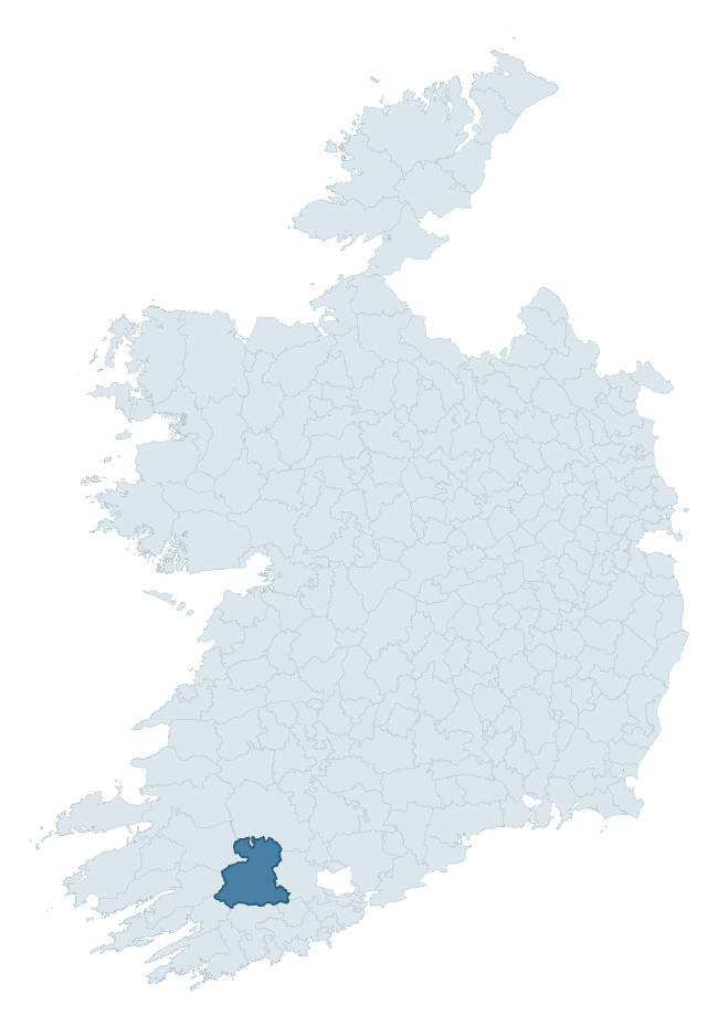 Regional context map showing MUSKERRY WEST barony within CORK