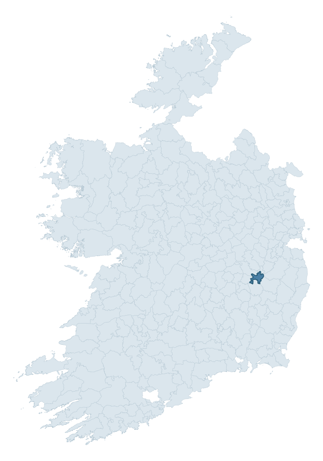 Regional context map showing NARRAGH and REBAN EAST barony within KILDARE