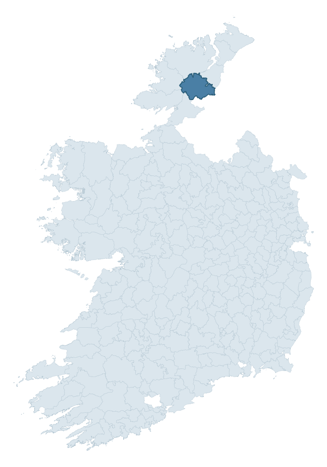 Regional context map showing RAPHOE SOUTH barony within DONEGAL