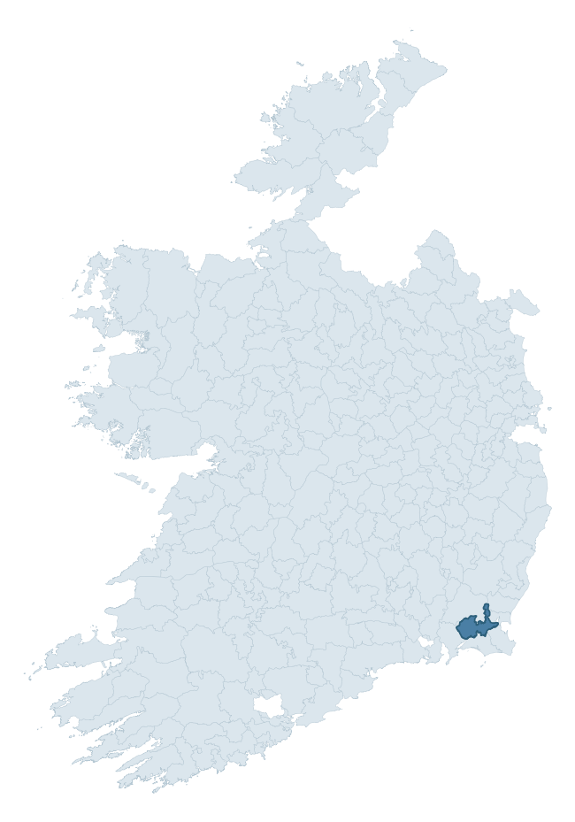 Regional context map showing SHELMALIERE WEST barony within WEXFORD