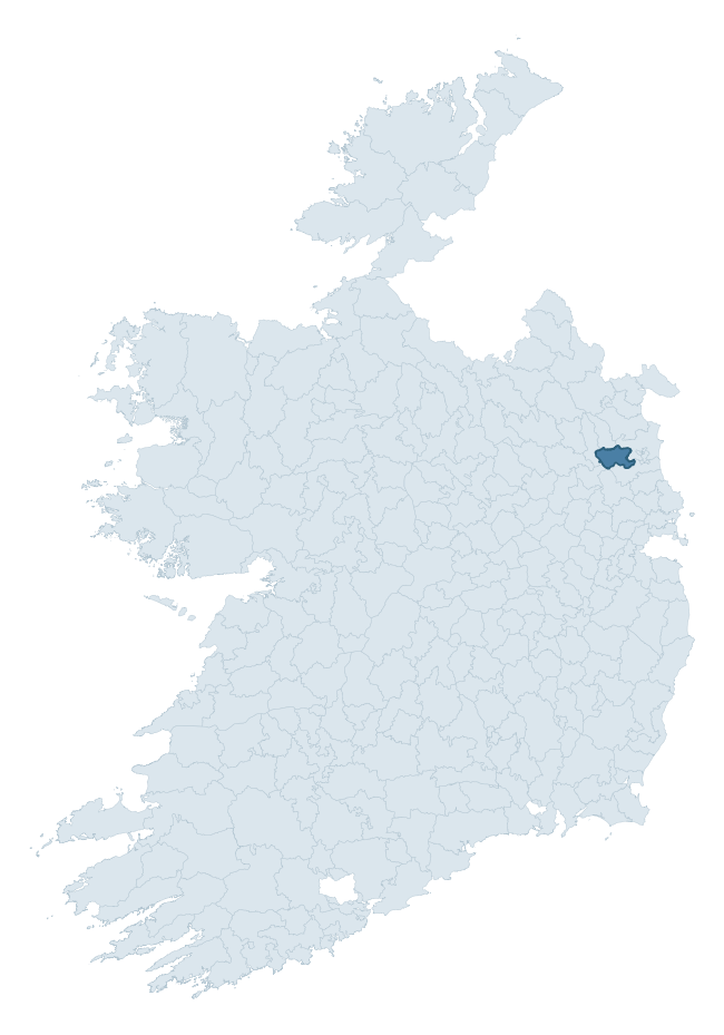 Regional context map showing SLANE UPPER barony within MEATH