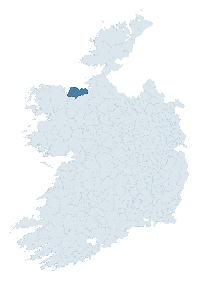 Regional context map showing TIRERAGH barony within SLIGO