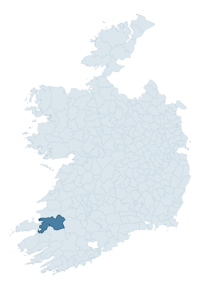 Regional context map showing TRUGHANACMY barony within KERRY