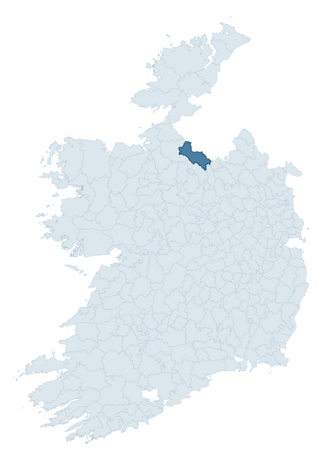 Regional context map showing TULLYHAW barony within CAVAN