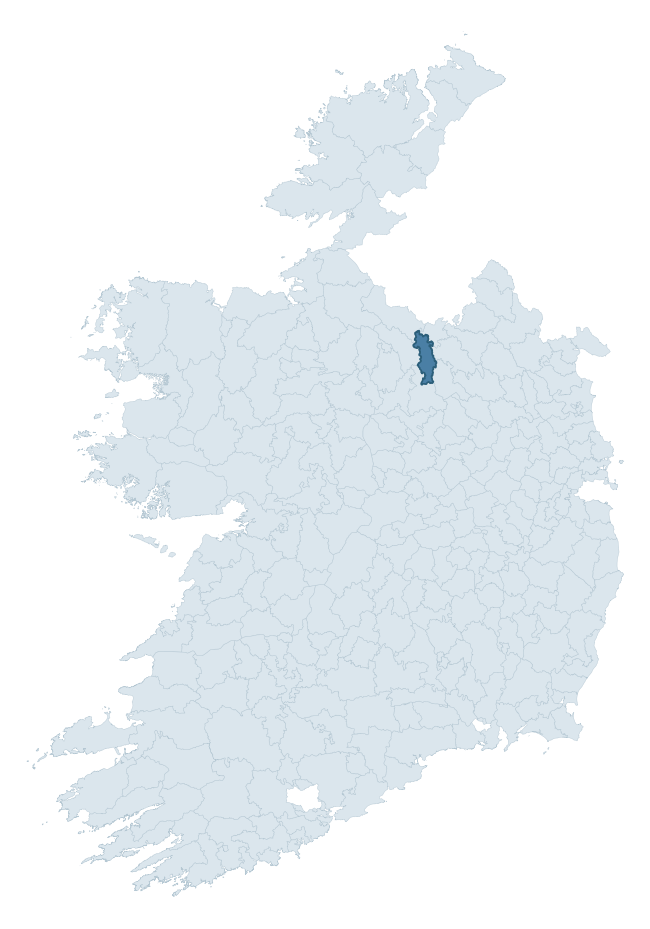 Regional context map showing TULLYHUNCO barony within CAVAN
