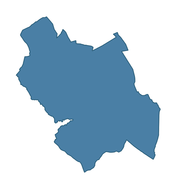 Detailed boundary map of AHOGHILL ward, Mid and East Antrim