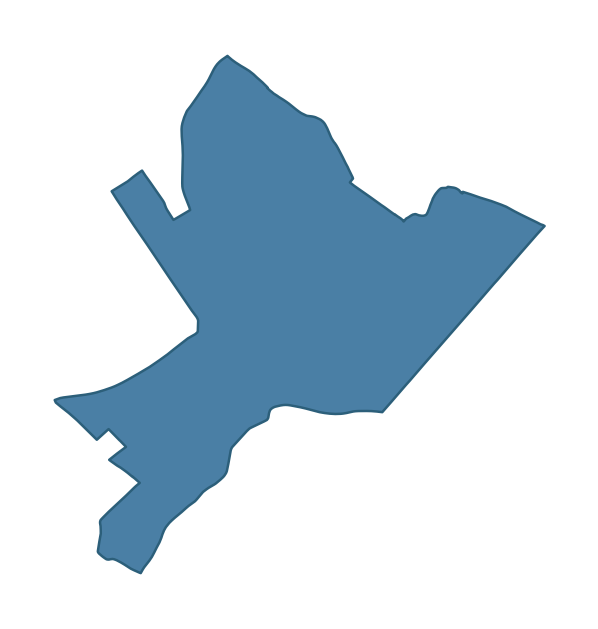 Detailed boundary map of BALLYCLARE EAST ward, Antrim and Newtownabbey