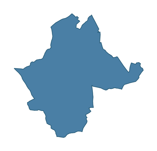 Detailed boundary map of BALLYROBERT ward, Antrim and Newtownabbey