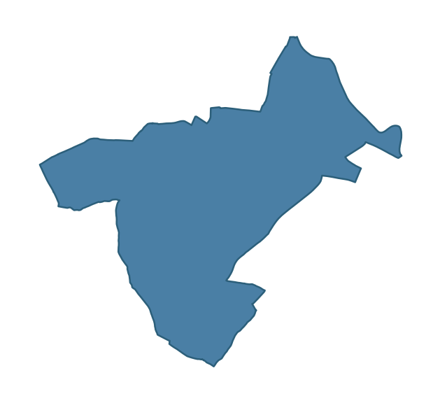 Detailed boundary map of BANBRIDGE WEST ward, Armagh City, Banbridge and Craigavon