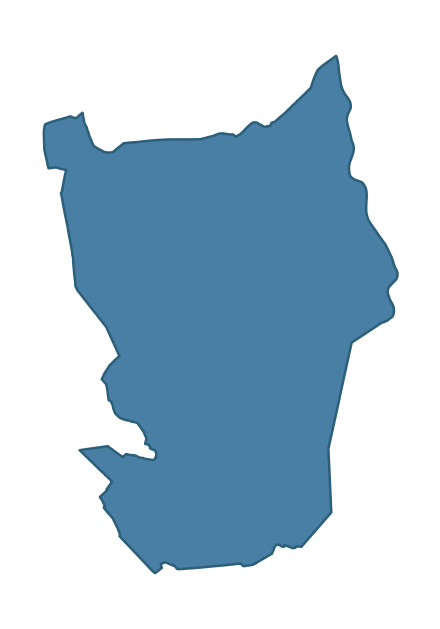 Detailed boundary map of BELLAGHY ward, Mid Ulster