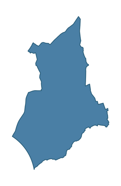 Detailed boundary map of BROUGHSHANE ward, Mid and East Antrim