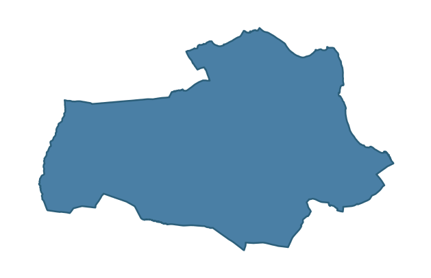 Detailed boundary map of CAIRNCASTLE ward, Mid and East Antrim