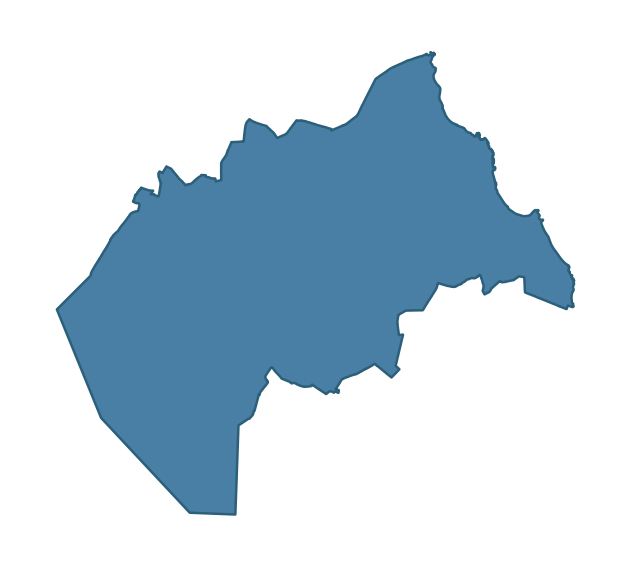Detailed boundary map of CARROWDORE ward, Ards and North Down
