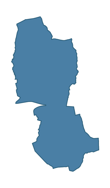 Detailed boundary map of CARROWREAGH ward, Lisburn and Castlereagh