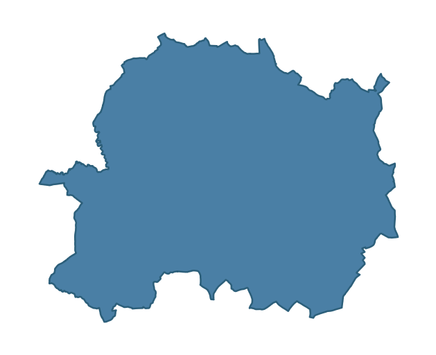 Detailed boundary map of CASTLECAULFIELD ward, Mid Ulster