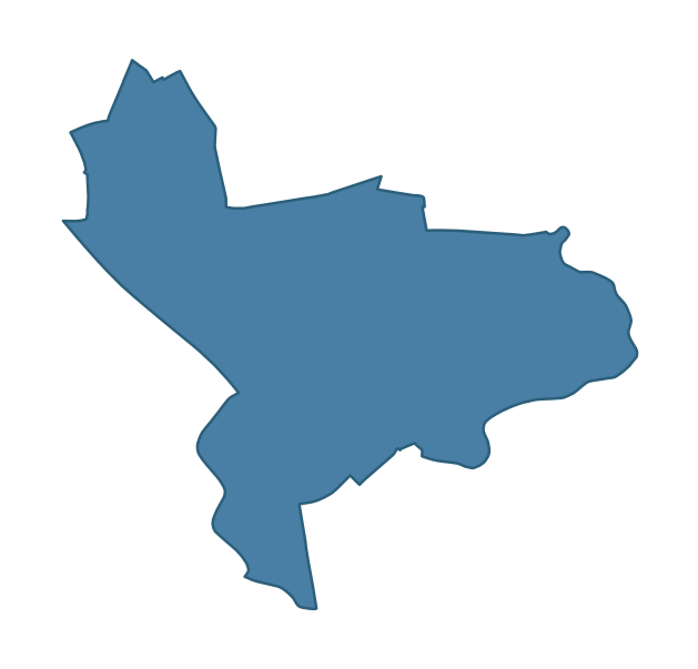 Detailed boundary map of CASTLE DEMESNE ward, Mid and East Antrim
