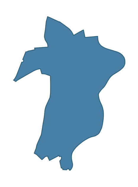 Detailed boundary map of CENTRAL ward, Belfast