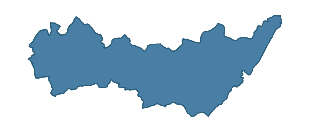 Detailed boundary map of COAGH ward, Mid Ulster