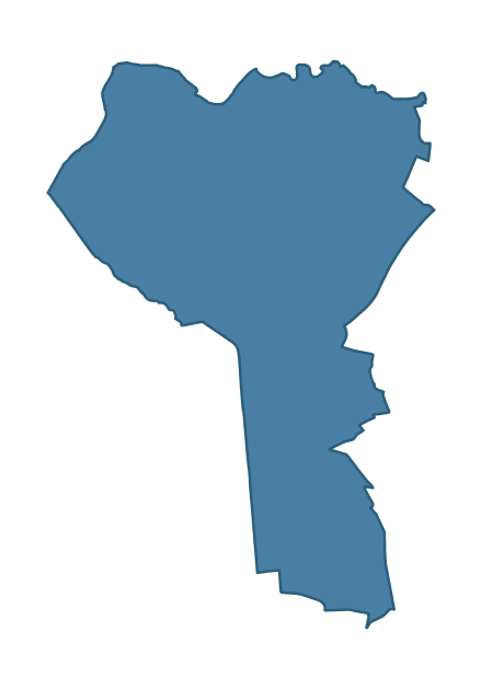 Detailed boundary map of COOKSTOWN EAST ward, Mid Ulster