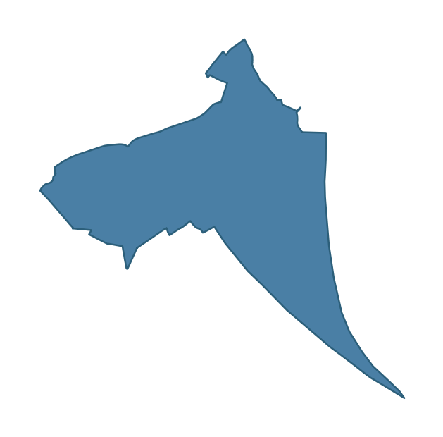 Detailed boundary map of CURRAN and INVER ward, Mid and East Antrim
