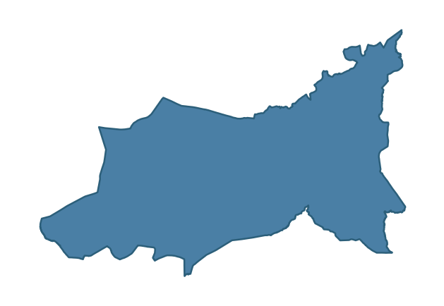 Detailed boundary map of DRAPERSTOWN ward, Mid Ulster